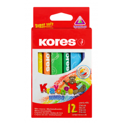 Kores JUMBO triangular chalks, 12 colors