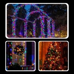 EXTRALINK CHRISTMAS STRING LIGHTS 100 LED DECORATIVE MULTICOLOR BATTERY OPERATED 10.5M