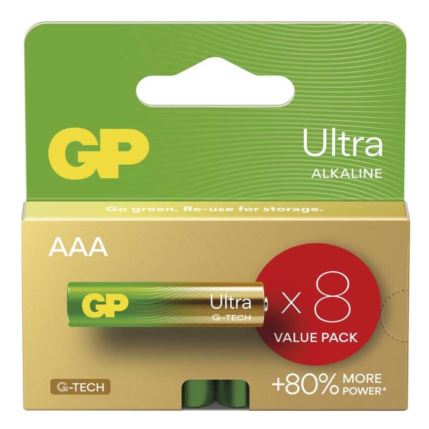 Šarminine patareid, AAA (LR03), AAA, 1,5 V, GP, blisterpakend, 8 tk, ULTRA – 2