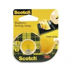 Divpusēja lipīgā lente SCOTCH, 12,7 mm x 6,3 m, ar korpusu.