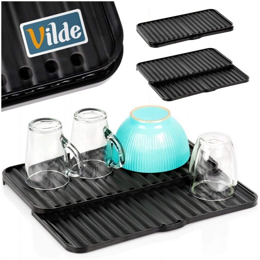 Vilde Dish Drying Mat 37.5x20.5/33 cm, black – 2