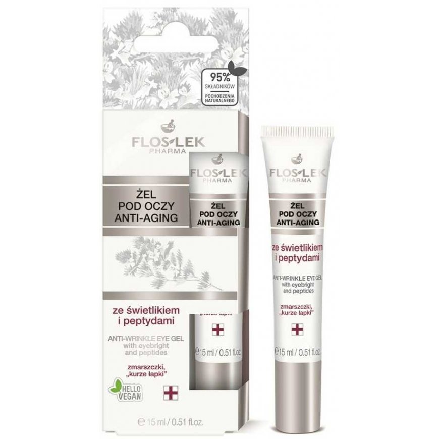 Floslek Antisenėjimo akių gelis, 15 ml