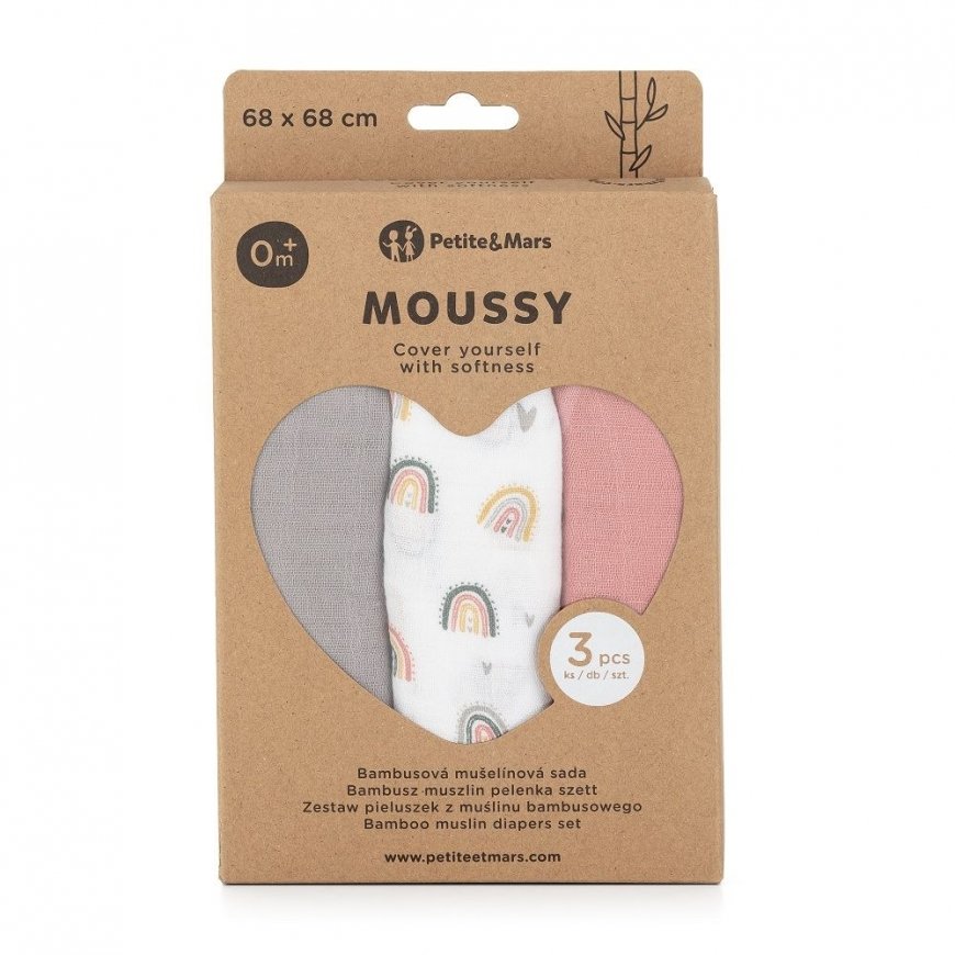 Petite&Mars Moussy - bambusa autiņbikses, komplekts