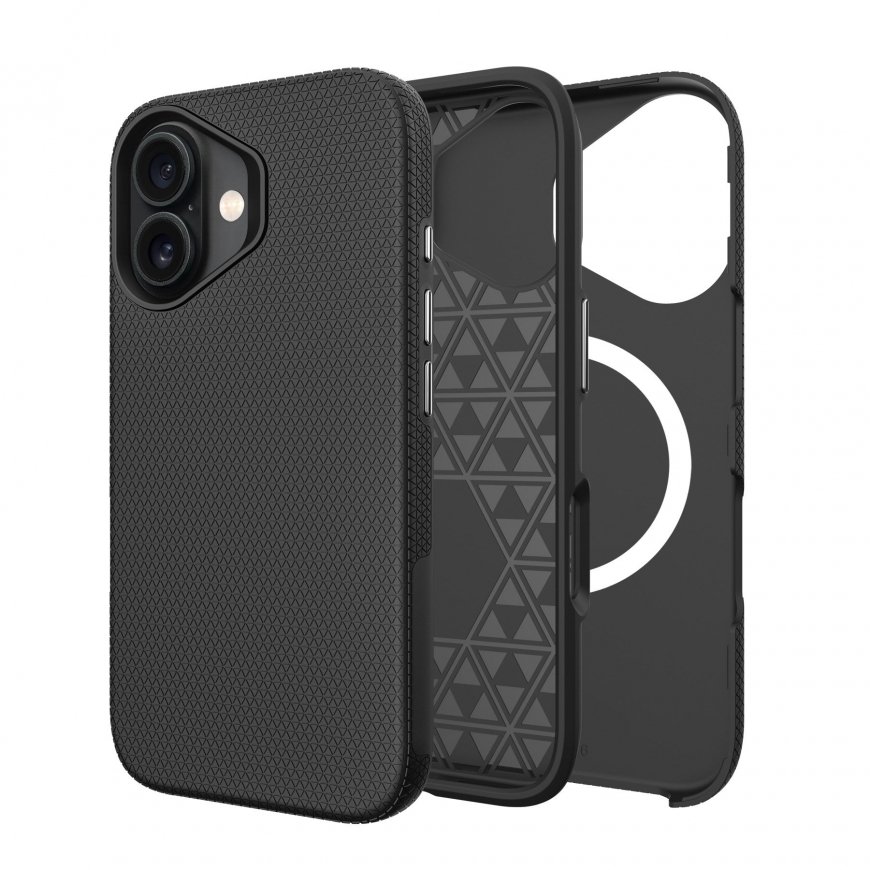 Dėklas Perfectionists Triangle Mag Case Apple iPhone 16 Plus, musta