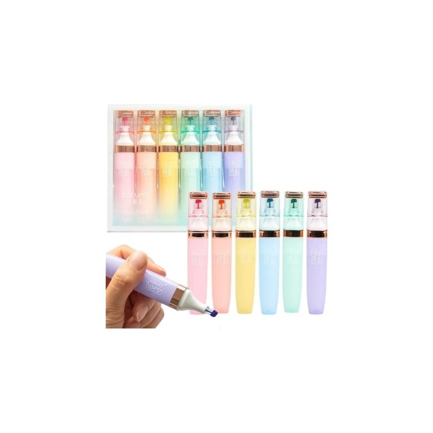 Lean Pastel Marker Set with Golden Details, 6 pcs.