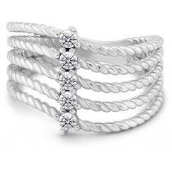 Brilio Silver Brilio Sidabrinis Fashion sudabris žieda ar skaidriem cirkoniem RI120W