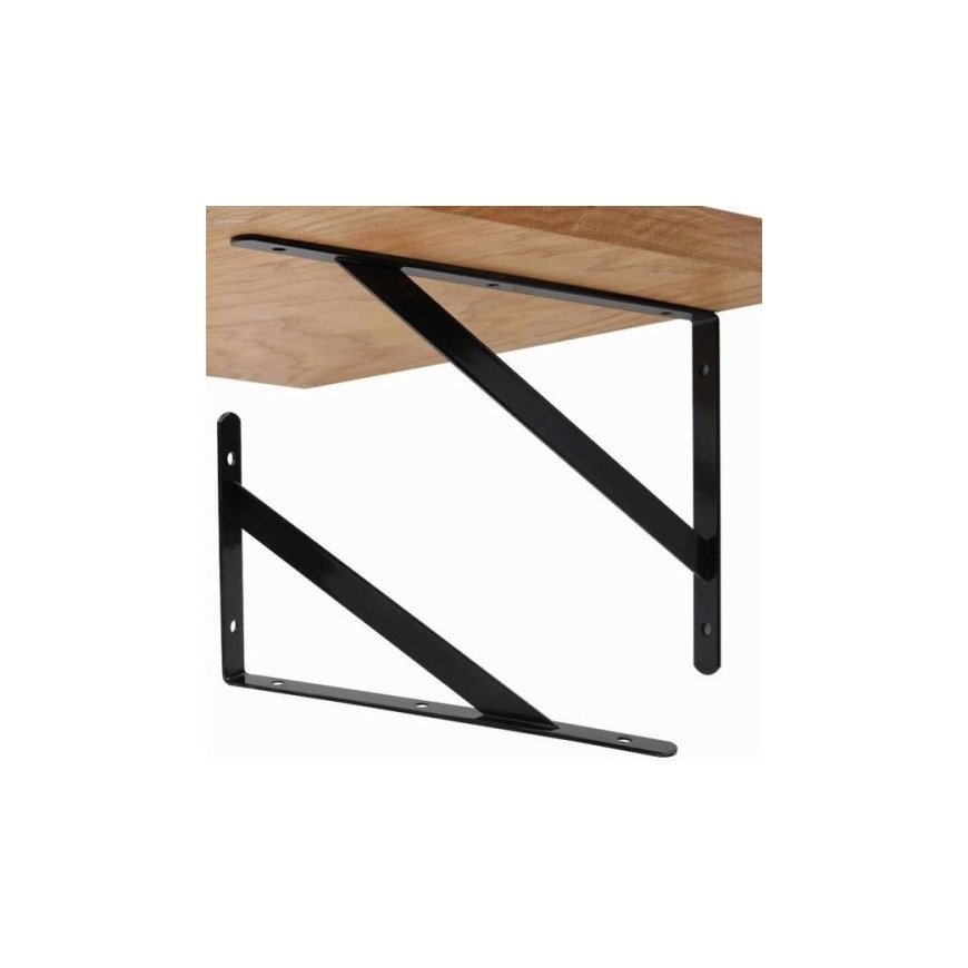 OEM Shelf Bracket 300x185mm - black - metal Bracket - Handle