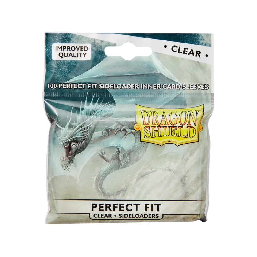 Dragon Shield Standard Perfect Fit Sideloading Sleeves – Clear/Clear (100 tk)