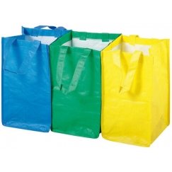 MEVA Kestäviä jätteiden lajittelupusseja SETTI 3kpl x 21L