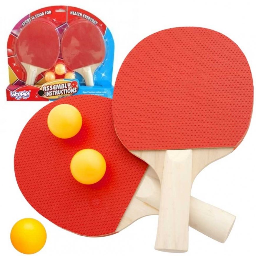 WOOPIE Pöytätennismailasarja kolmen pallon kanssa