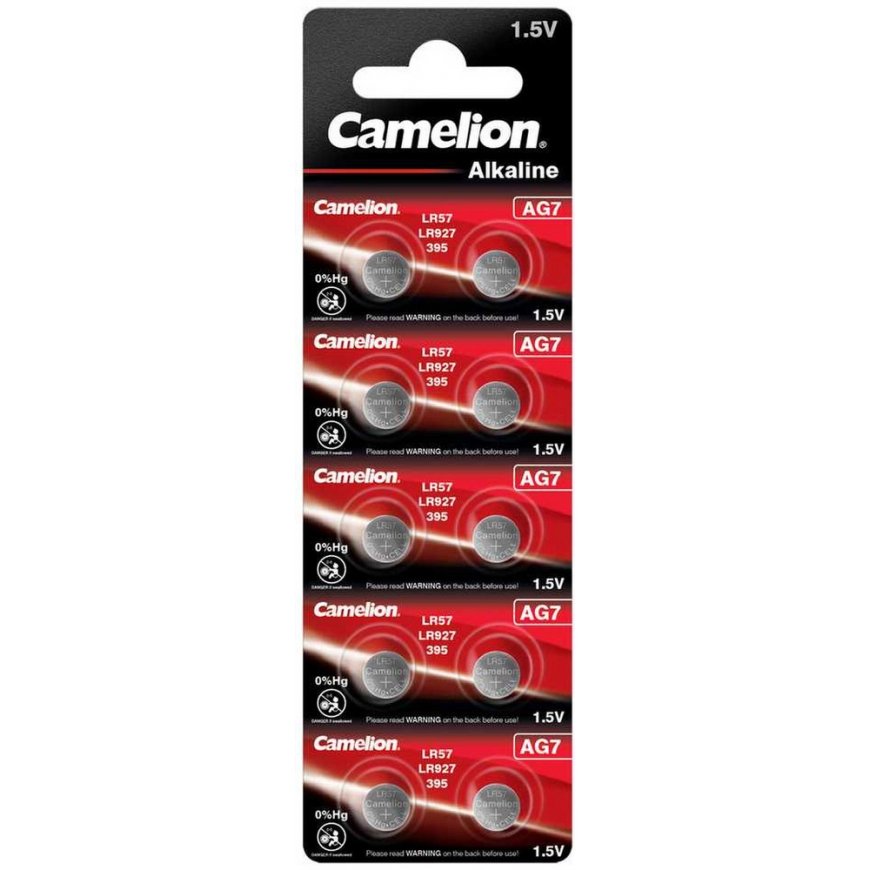 Battery - Camelion AG7 LR927 395 Alkaline Button Cell 1.5V 10 pcs. – 2