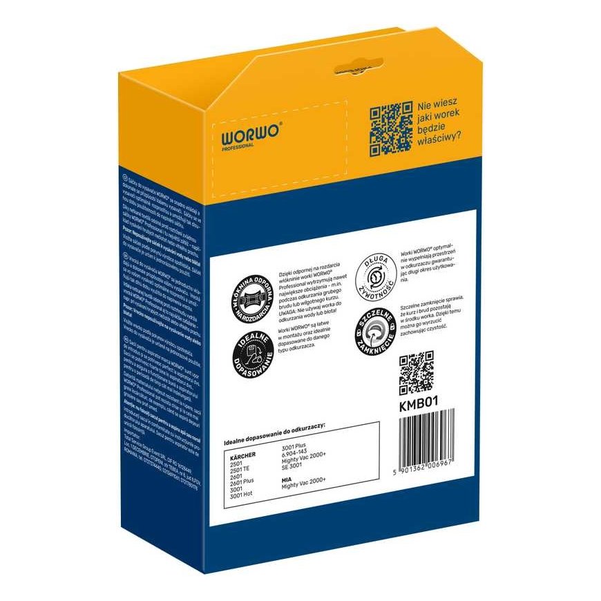Melitta Vacuum Cleaner Bags WORWO KARCHER 6904143 / KMB01K – 2