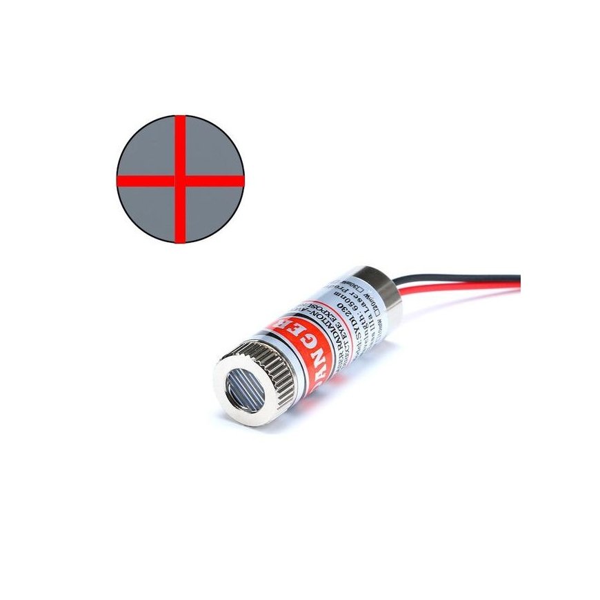 OEM Lazerio modulis 12mm 650nm 5mW - designs plus-shaped lines