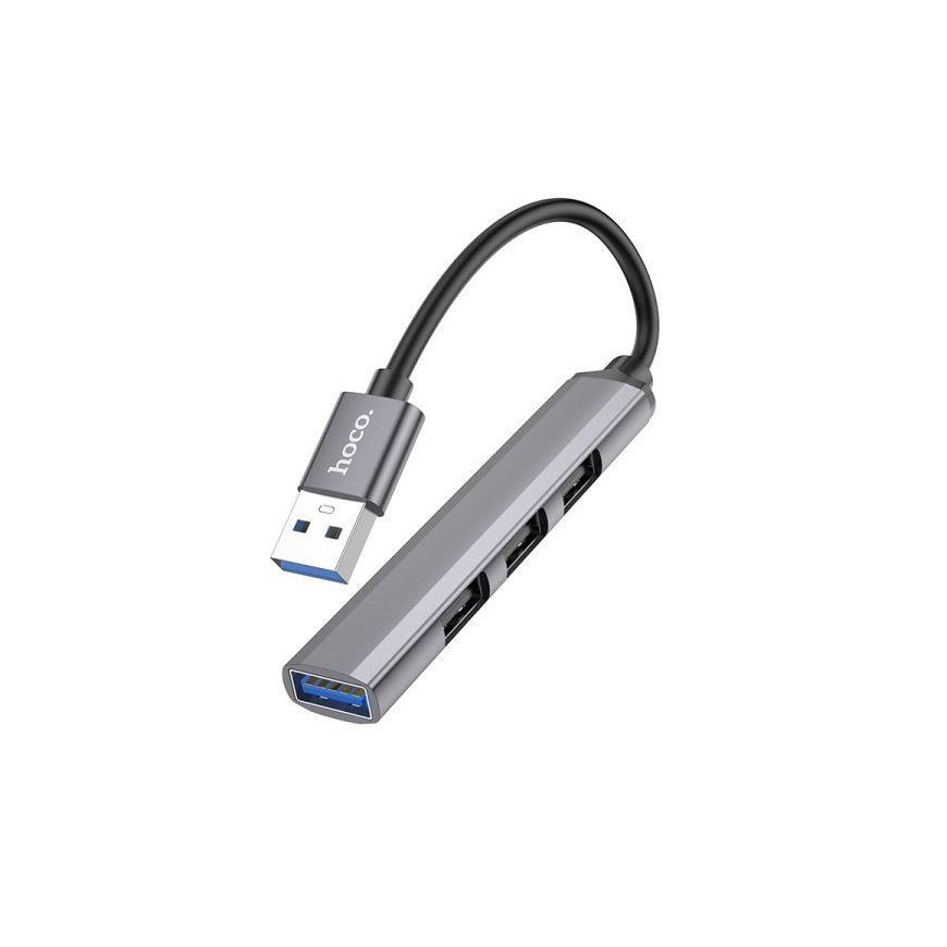 USB-распределитель Hoco HB26 4-в-1 адаптер USB-A на 1xUSB3.0 + 3xUSB2.0 серый – 2