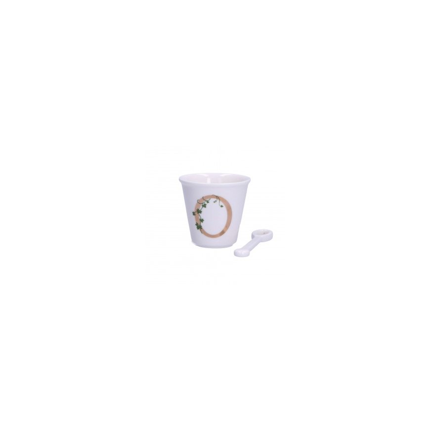LA PORCELLANA BIANCA UNICO tassiga koos lusikaga 75 ml, muster K – 2