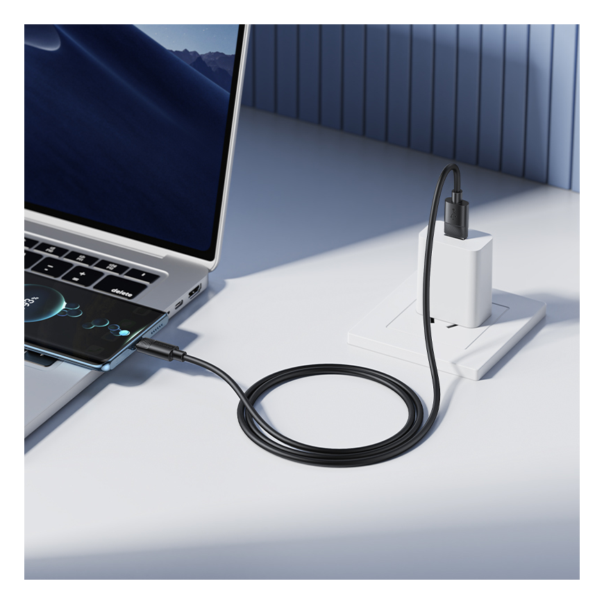 Borofone Cable BX123 Leya - USB to Typ C - 36W 3A 1 metre white – 3