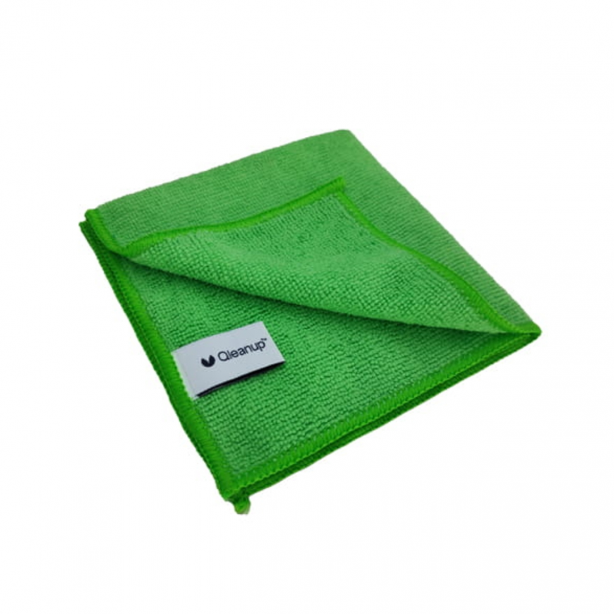 Mikrošķiedras lupatiņas 250gsm, 30x30, 10 gab. QLEANUP zaļas