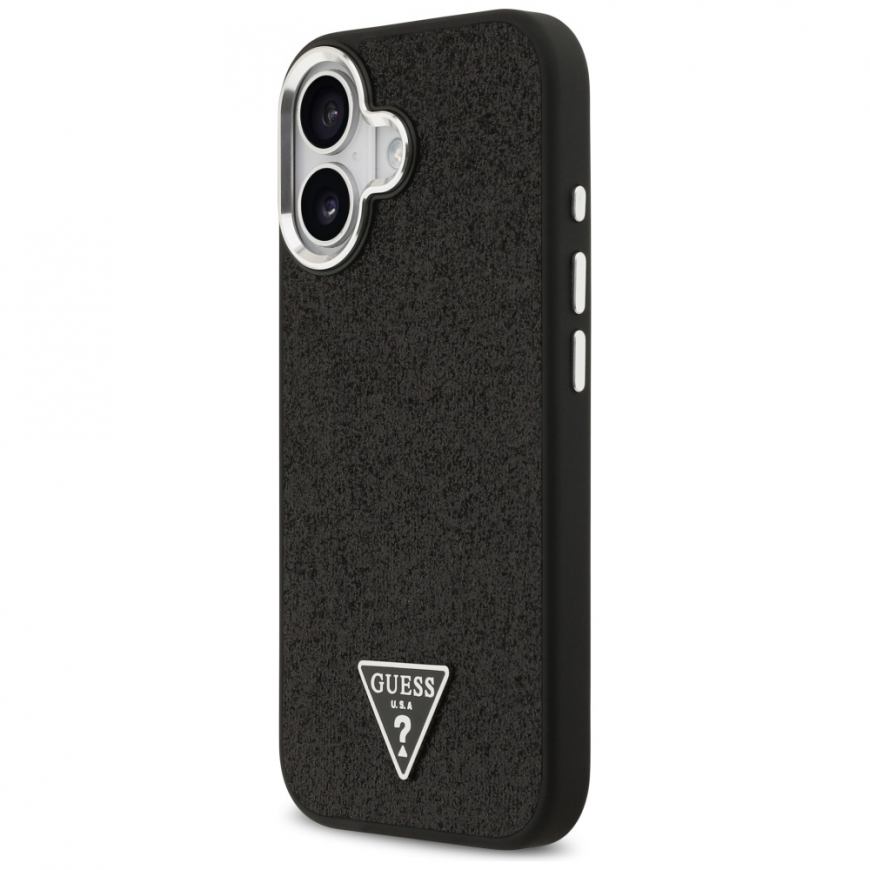 Guess Glitter Triangle Logo MagSafe Case for iPhone 17 - Black – 2