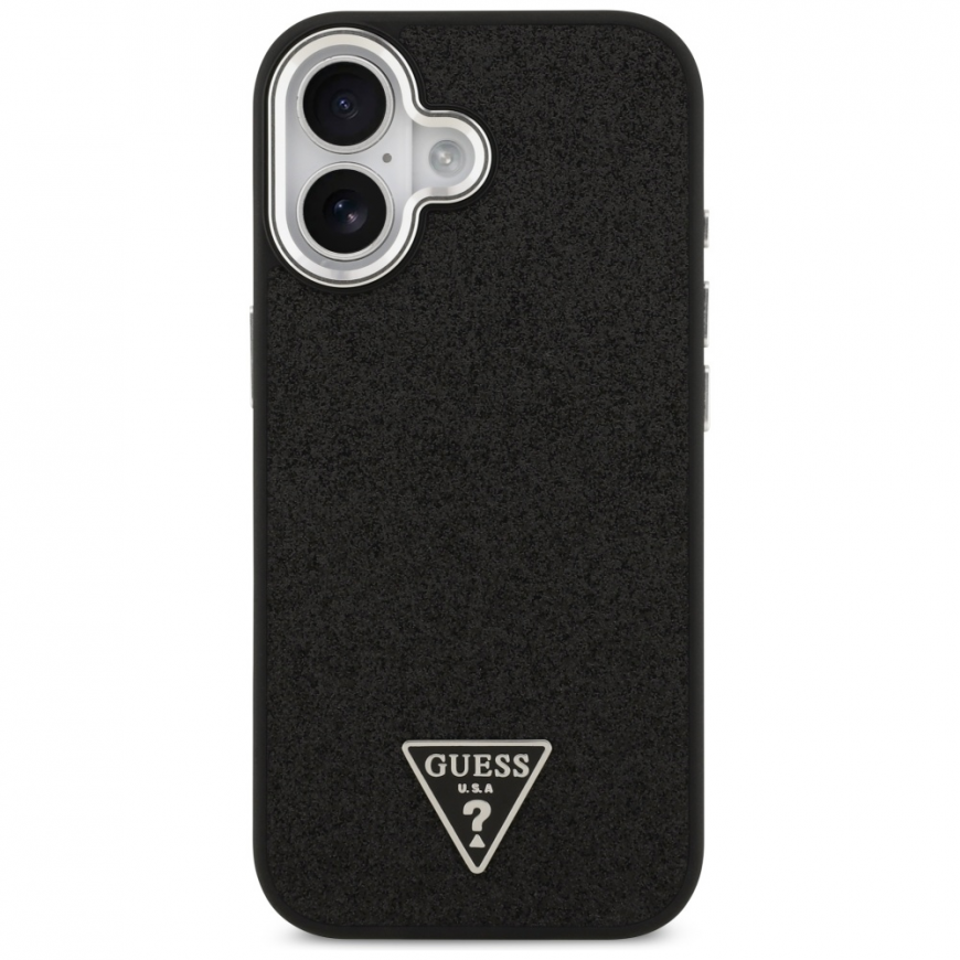 Guess Glitter Triangle Logo MagSafe Case for iPhone 17 - Black – 3