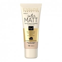 Eveline Cosmetics Eveline Satin Matt matte effect providing and concealing foundation 4in1, 102 Vanilla, 30 ml