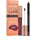 Set Makeup Revolution: Retro Luxe Metallic Liquid Lipstick Sovereign 5.5 ml + Retro Luxe Lip Liner Sovereign, 1 g Set Makeup Revolution: Retro Luxe Metallic Liquid Lipstick Sovereign 5.5 ml + Retro Luxe Lip Liner Sovereign, 1 g