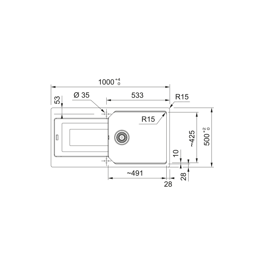 Franke Izsistē Franke UBG 611-100 balta