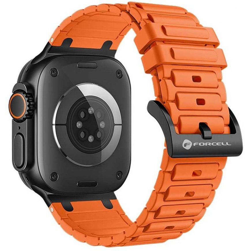 Forcell "Apple Watch A924f F-Design FA06" strap hole, silicone, 42 / 44 / 45 / 49 mm, orange