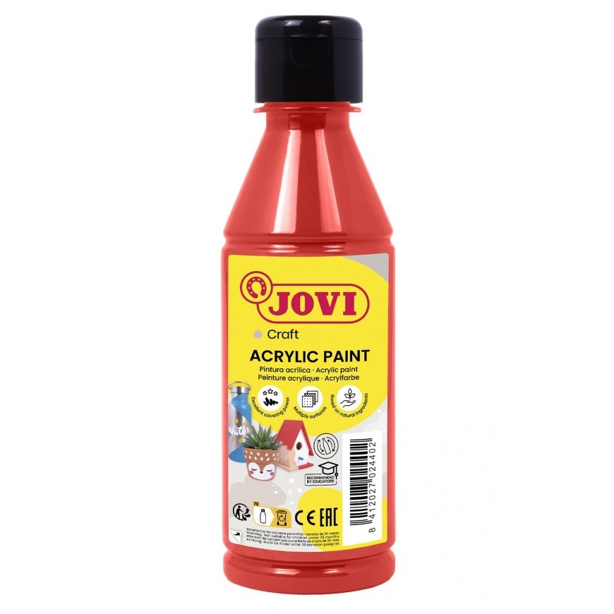 Akriliikkivärit JOVI, 250 ml, punainen.