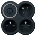 Solight-hubi, 3 x 10A, musta, kytkin Solight-hubi, 3 x 10A, musta, kytkin