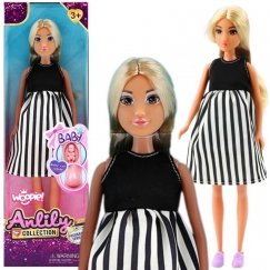 Woopie Royal Woopie Pregnant Doll with Flip Open Belly, Black and White Stripes