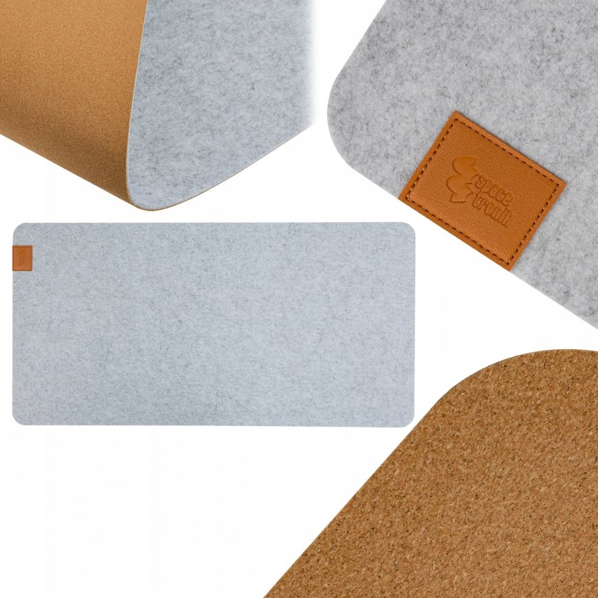 Spacetronik Light Gray Felt Mat with Cork 80x40cm SPB063