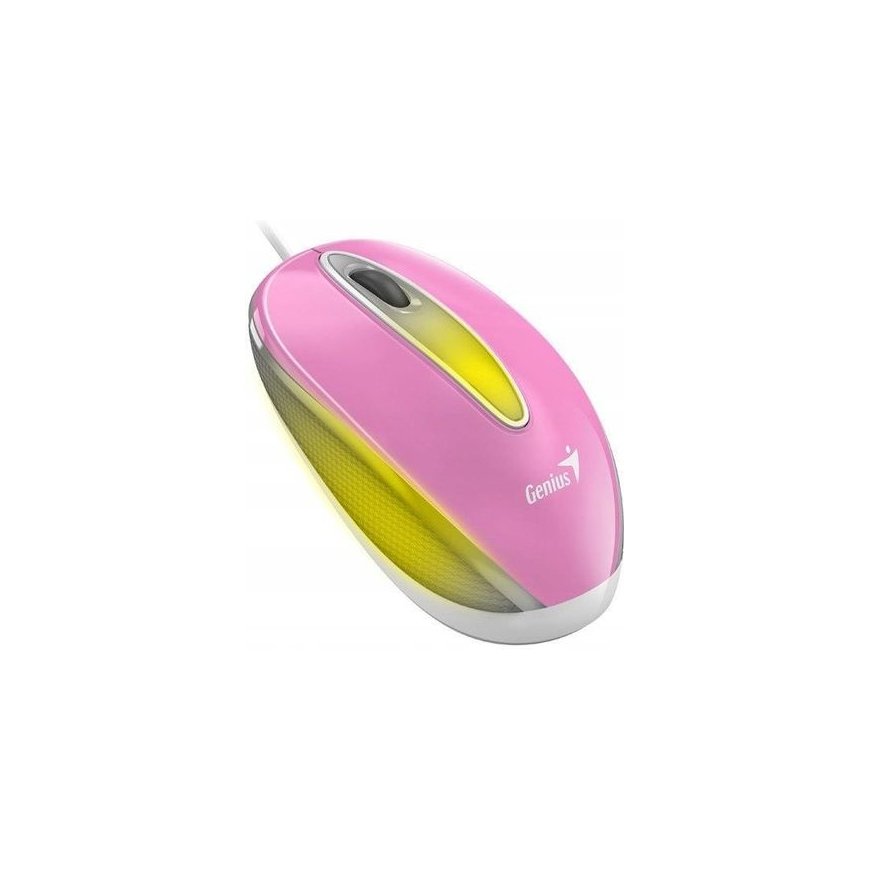 Genius DX-Mini Hiiret, 1000DPI, optiline, 3. klass, kaabel, USB, roosa, klassikaline, RGB valgustus