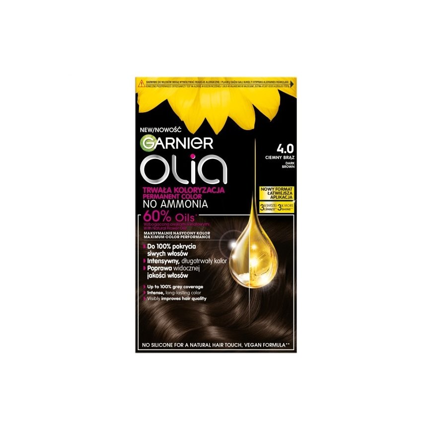 Garnier Olia pysyvää väriä 4.0 tummanruskea – 2