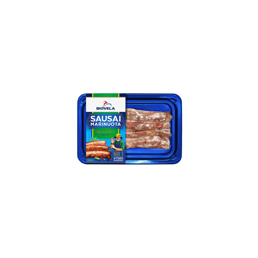 Biovela Marinade Sausages BRAZILIAN Pork Belly Strips, 300g