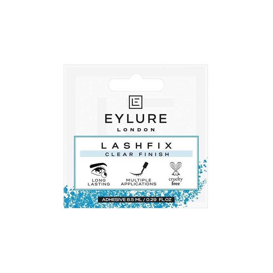 "Eylure 18 Hour Lash Glue Clear Finish" latex-free eyelash glue, perfect for 4.5ml