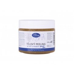 Pleva šveičiamasis kūno šveitiklis su medumi ir druska (Citrinžolės) 300 ml vonios ir dušo priemonė