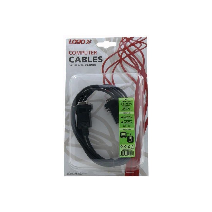 VGA Video Cable Extension (D-Sub) (M) - VGA (D-Sub) (F), 2m, blister package, EOL – 2