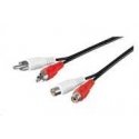 PREMIUMCORD Helitugevuse pikenduskaabel 2x Cinch - 2x Cinch (RCA, M/F) 5m