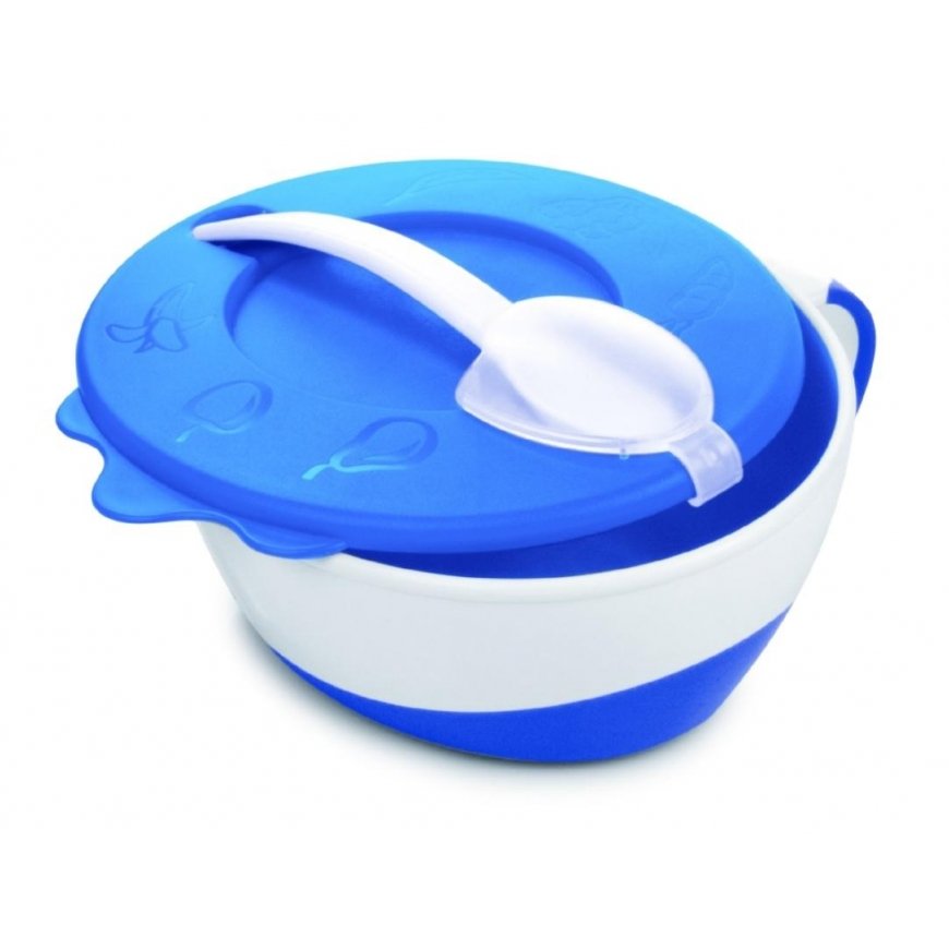 CANPOL BABIES bowl with spoon LITTLE COW, blue, 350 ml, 31/406 – 2