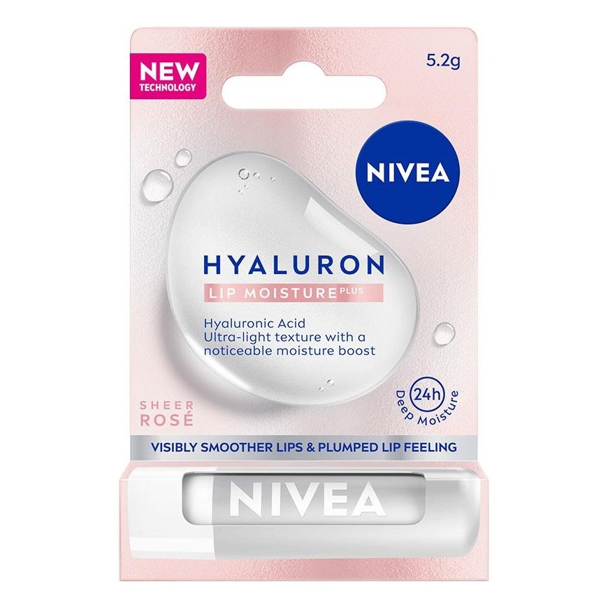 Nivea Hyaluron lūpu mitrums Plus roze, 5,2 g – 2