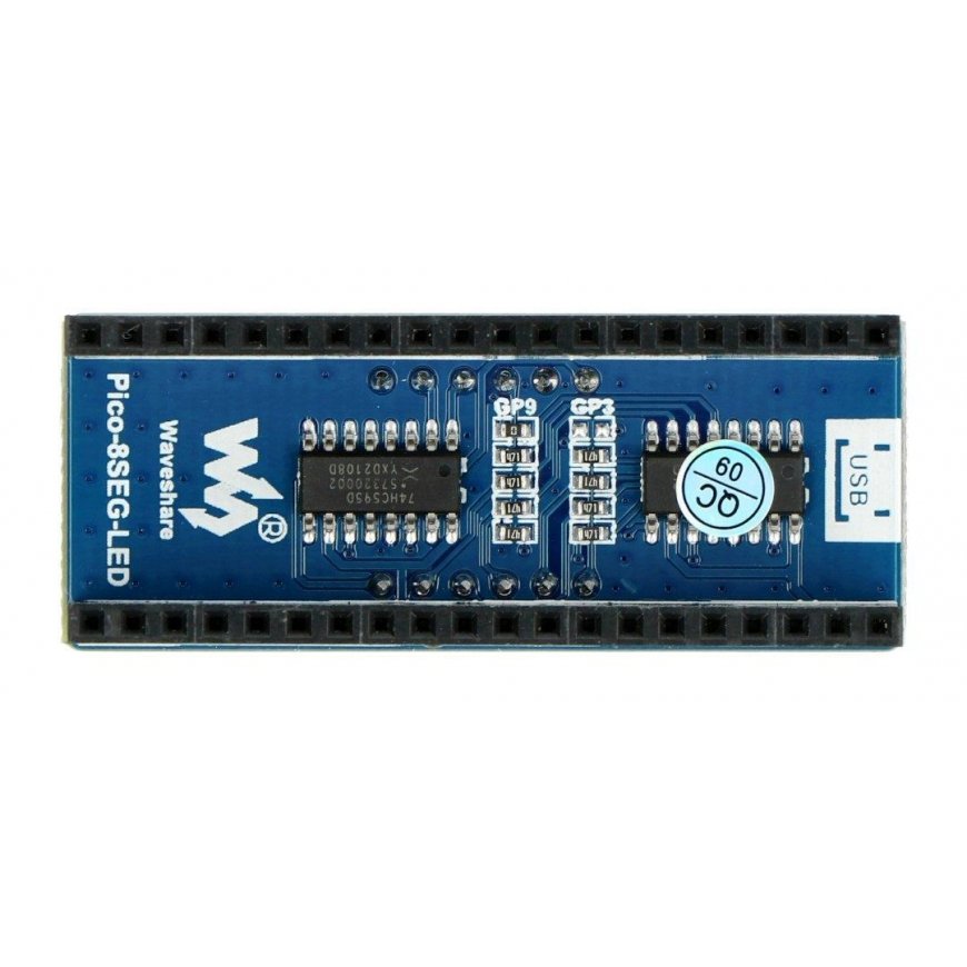 4x 8-сегментный экранный модуль, красный, SPI, для Raspberry Pi Pico, Waveshare 19806 – 2