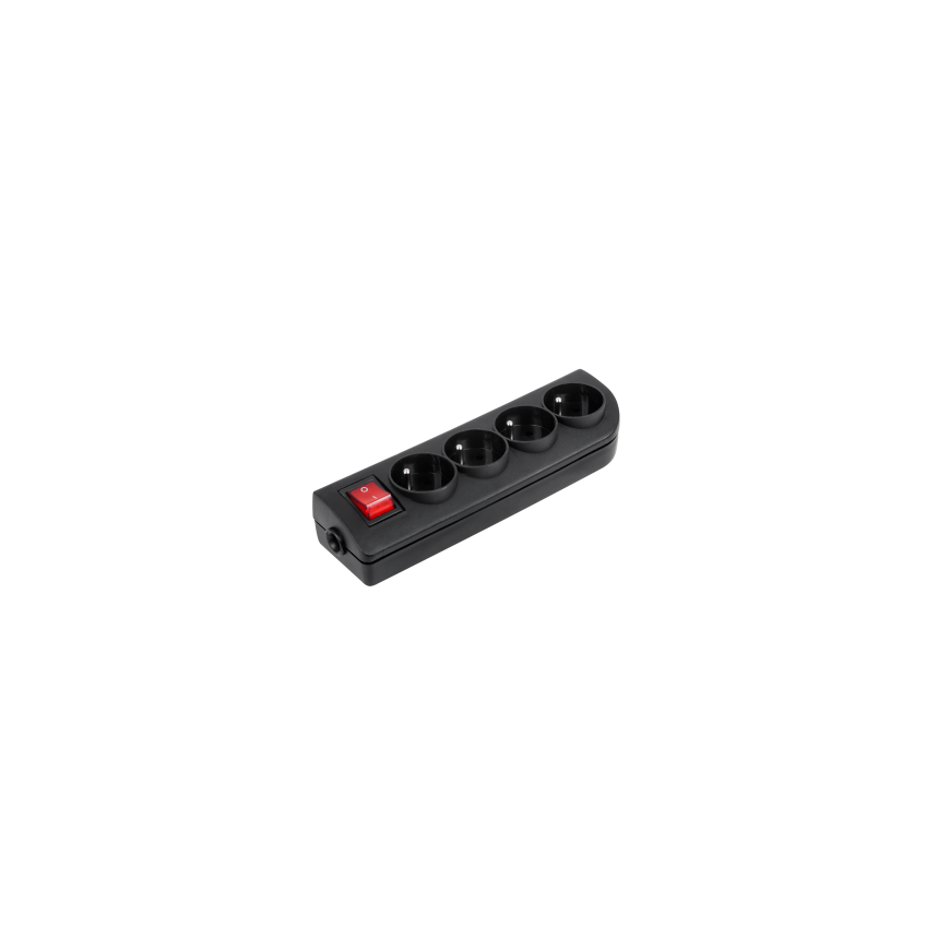 Elgotech pikenduskaabli pesa x 4 maapinna ja lülitiga, must GN-40W-2