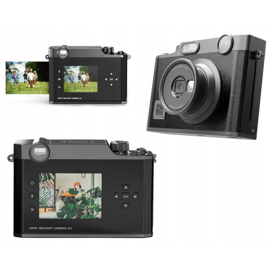 Impossible 5MP camera, instant printing, 3 passes, Bluetooth, LCD screen, 2.8 inches + cartridges / Hanin Z3 / black