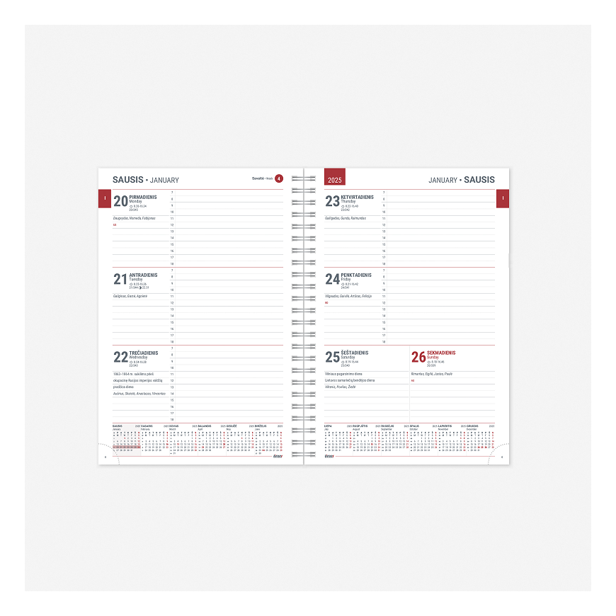 Spirex Week A5 2025 Calendar Supplement Timer
