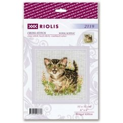 Riolis Kryželiu siuvinėjimo rinkinys Bengalijos katinas 15x15 SR2119