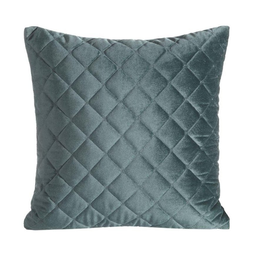 Eurofirany RIA1 Velvet Pillowcase, quilted using traditional sewing method, 45X45 cm, color: dark mint