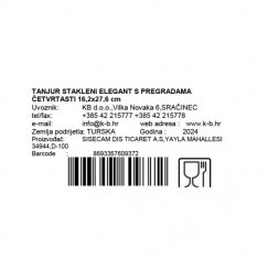 Elegantne ristkülikukujuline sektsionaalne taldrik 27,6 x 16,2 cm PASABAHCE