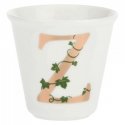 THE UNIQUE WHITE PORCELAIN Cup with Spoon 75 ml, Z Pattern THE UNIQUE WHITE PORCELAIN Cup with Spoon 75 ml, Z Pattern