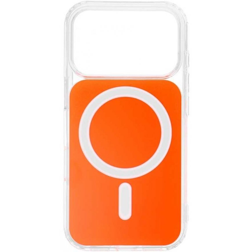Ноутбук OEM чехол FRAME CLEAR HYBRID MAG COVER совместим с MagSafe, предназначен для IPHONE 17 Air, цвет: оранжевый Hermes.