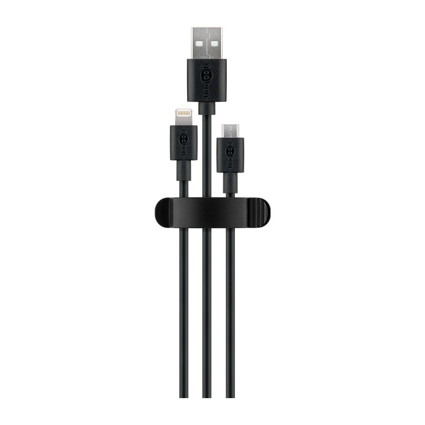 Goobay 70685 juhtmete organisaator Laud/sein Kaabli kinniti Must 3 tk